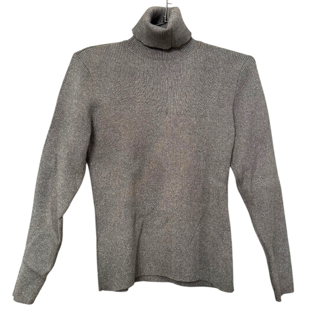 Women’s Sparkly  silver gray Turtleneck Sweater XLP - Picture 14 of 14